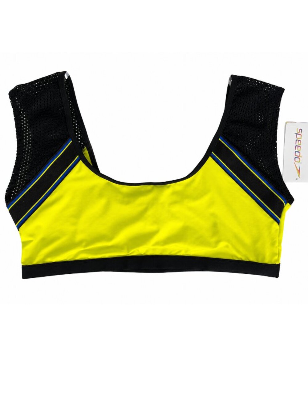 Speedo Women’s Flu3Nte Solid Crop Mesh Swim Top XL Bitter Lime NWT